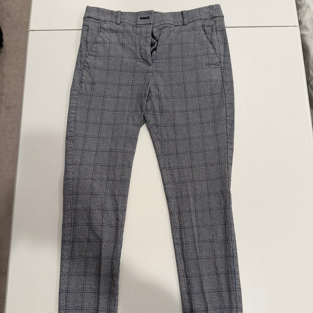 Loft Highwaist Skinny Dress Pants - Grey plaid - size 2
